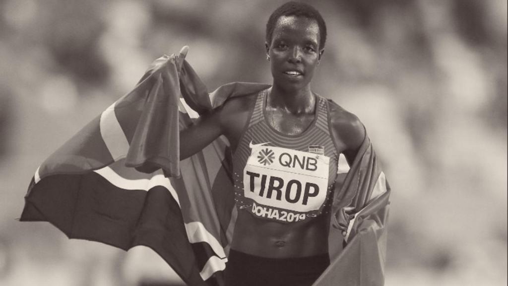 Agnes Jebet Tirop, durante una prueba