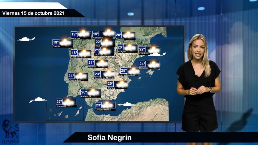 El tiempo del viernes 15 de octubre.