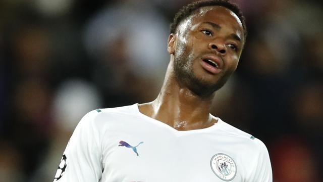 Raheem Sterling, en un partido del Manchester City de la temporada 2021/2022