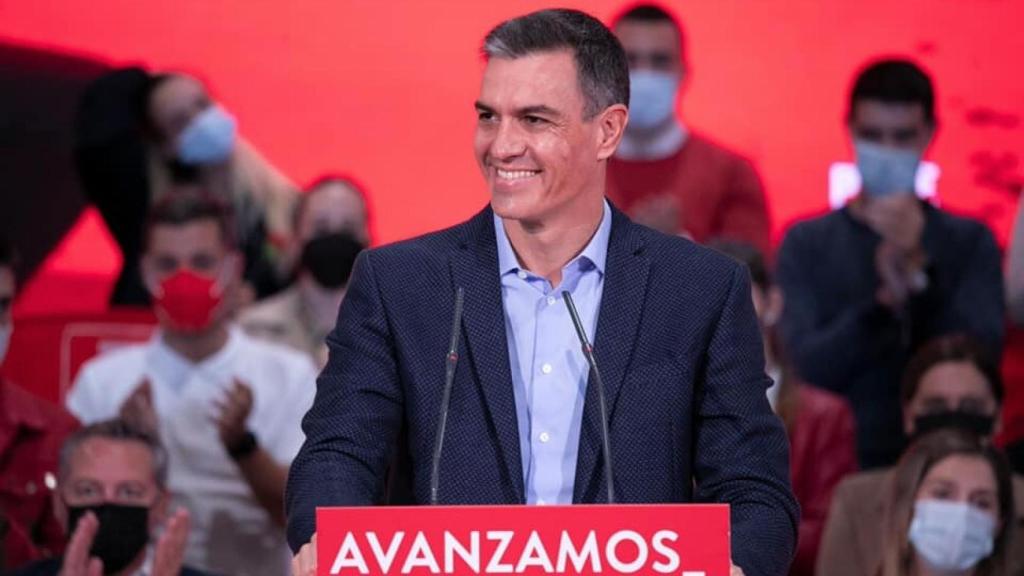 Pedro Sánchez, durante uno de sus discursos del 40º congreso del PSOE, en octubre de 2021, en Valencia.