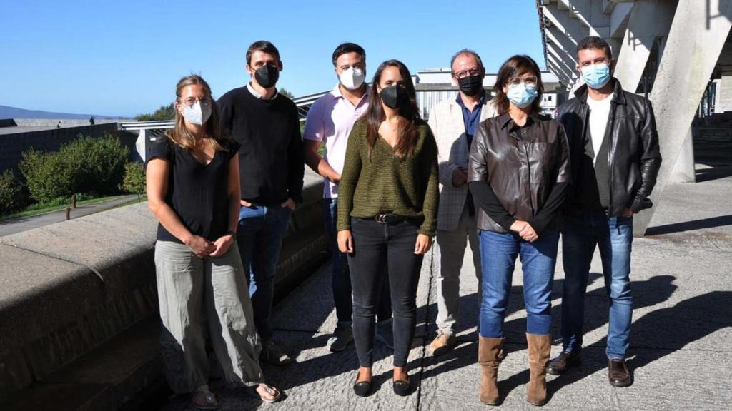 Miembros de Geoma y Rede: Ángela Fontán, Pol Fontanet, Carlos Rodríguez, Andrea Ogando, Daniel Rey, Ana Bernabeu y Xosé H. Vázquez