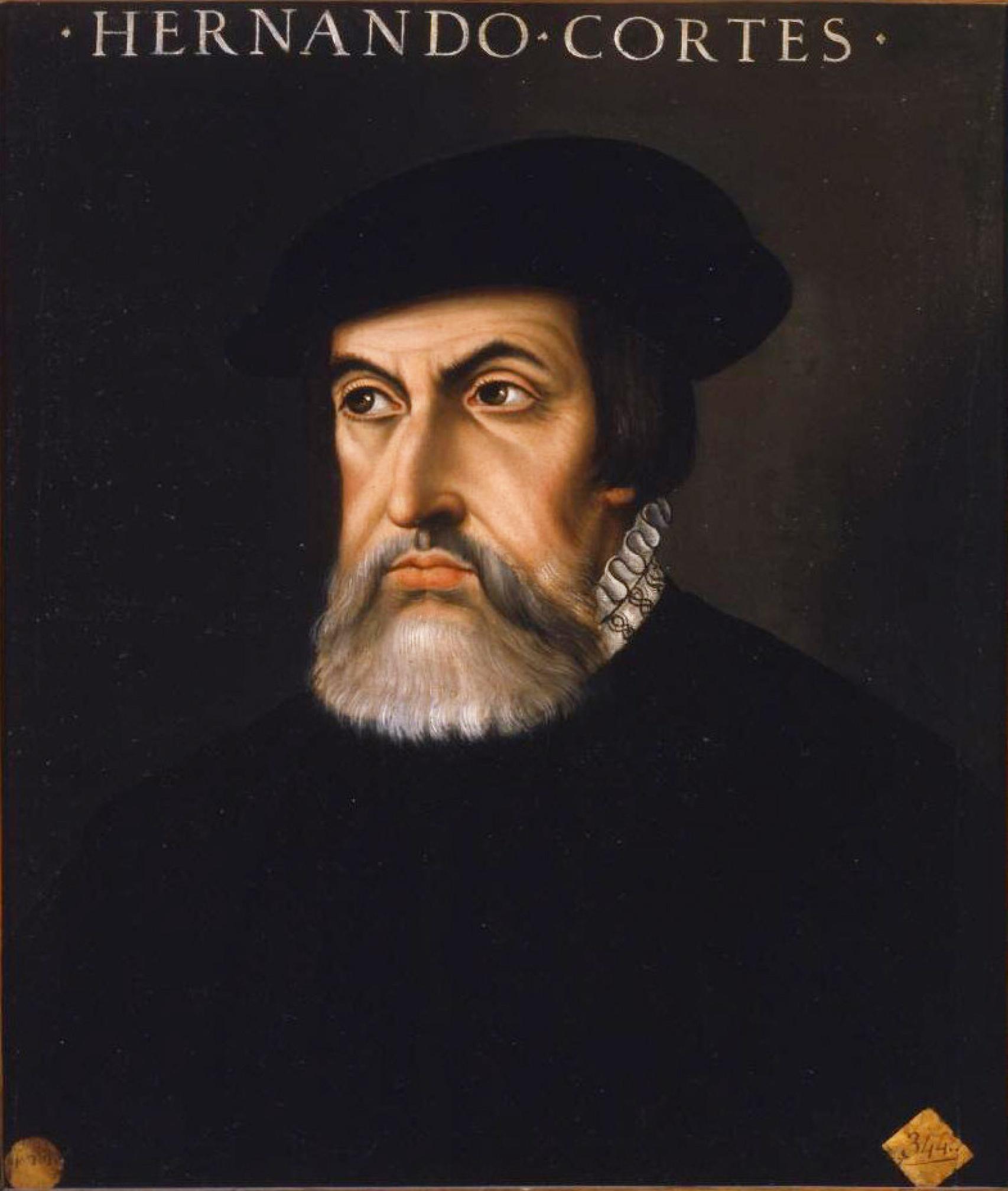 Retrato de Hernán Cortés.