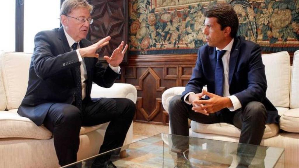 Ultima reunión de Puig con Mazón, en el Palau de la Generalitat.