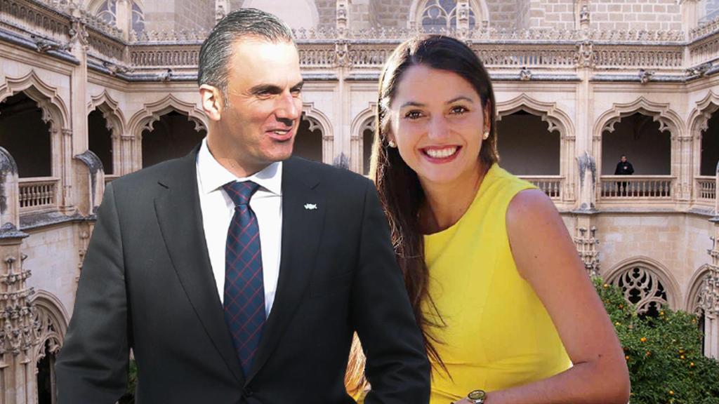 Javier Ortega Smith y Paulina Sánchez del Río delante del Monasterio de San Juan de los Reyes