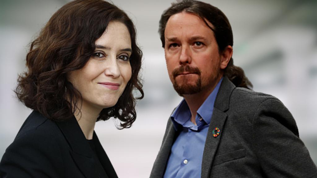 Isabel Díaz Ayuso y Pablo Iglesias en un montaje de JALEOS.