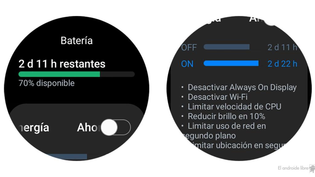 Batería con el Galaxy Watch 4