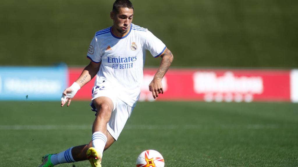 Óscar Aranda, durante un partido con el Real Madrid Castilla