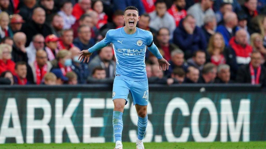 Phil Foden, durante un partido con el Manchester City