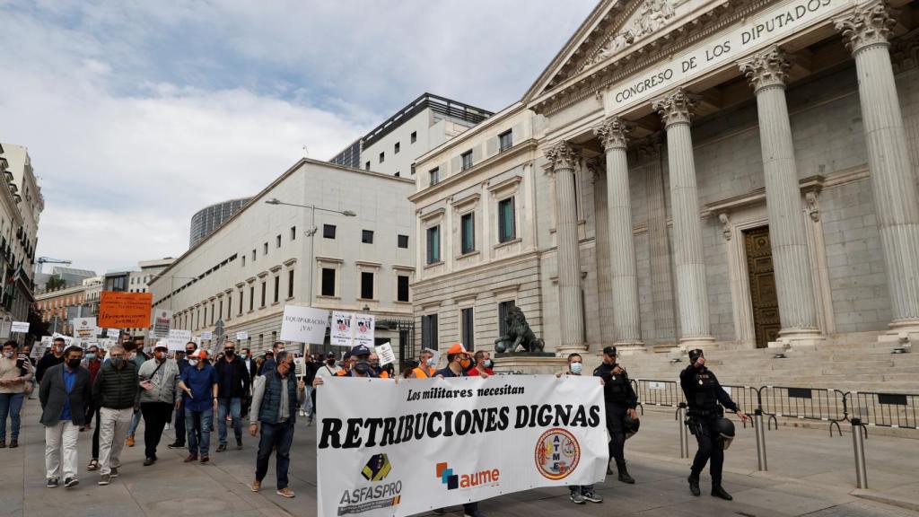 Manifestación militar en Madrid.