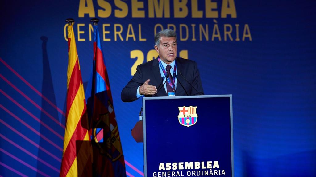 Joan Laporta en el Asamblea General de Socios Compromisarios del Barça