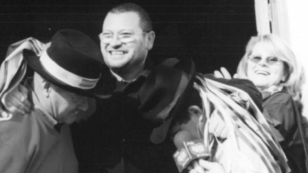 El padre Fernando en la Fiesta de las Balsicas.