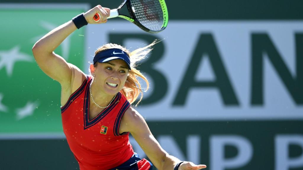 Paula Badosa golpea una derecha en Indian Wells