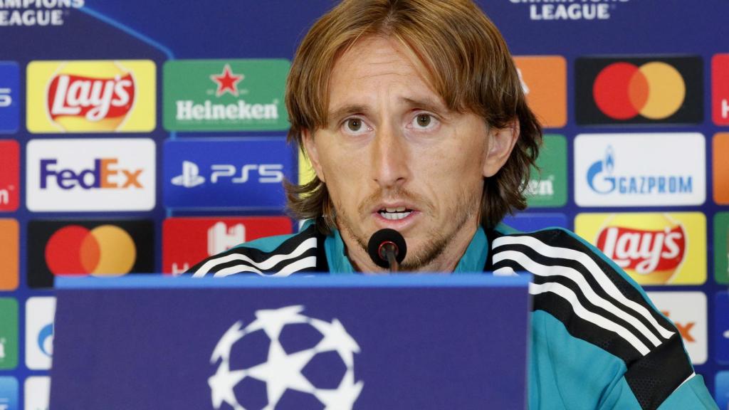 Luka Modric, en rueda de prensa de la Champions League