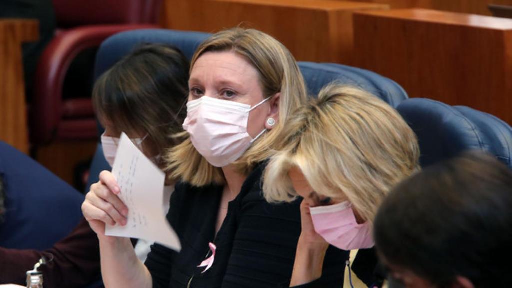 Isabel Blanco, durante la sesión del Pleno de las Cortes regionales
