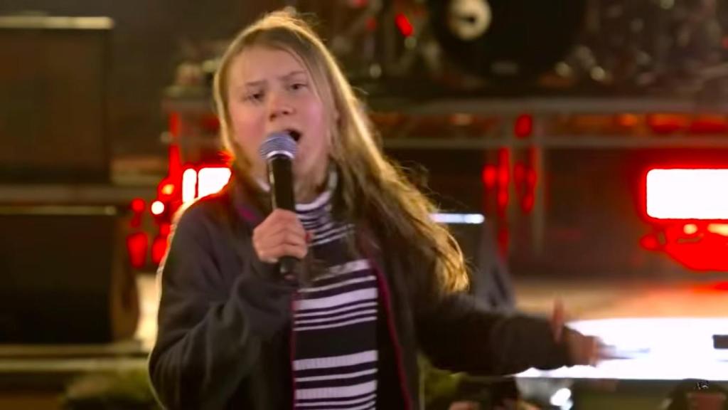 Greta durante uno de los momentos de su recital.