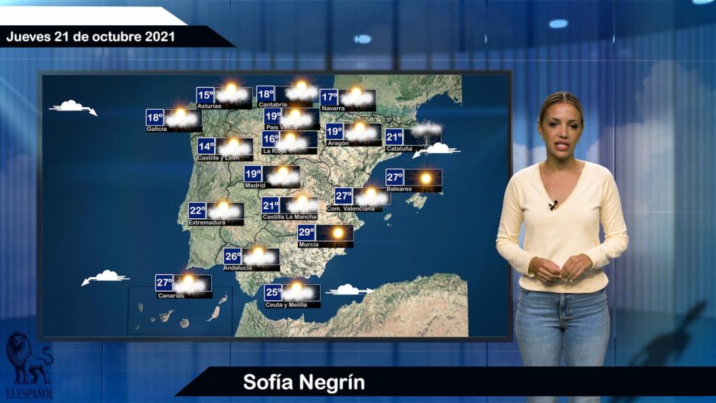 El tiempo del jueves 21 de octubre.