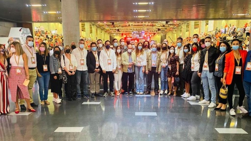 Representación de Málaga en el Congreso Federal de los socialistas en Valencia.
