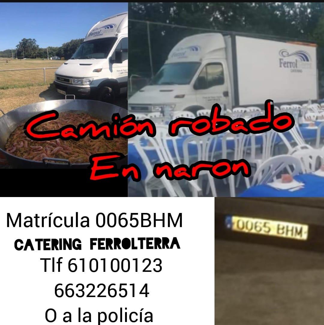 Cartel del vehículo robado. Foto: Facebook Tania Trasanquesa.