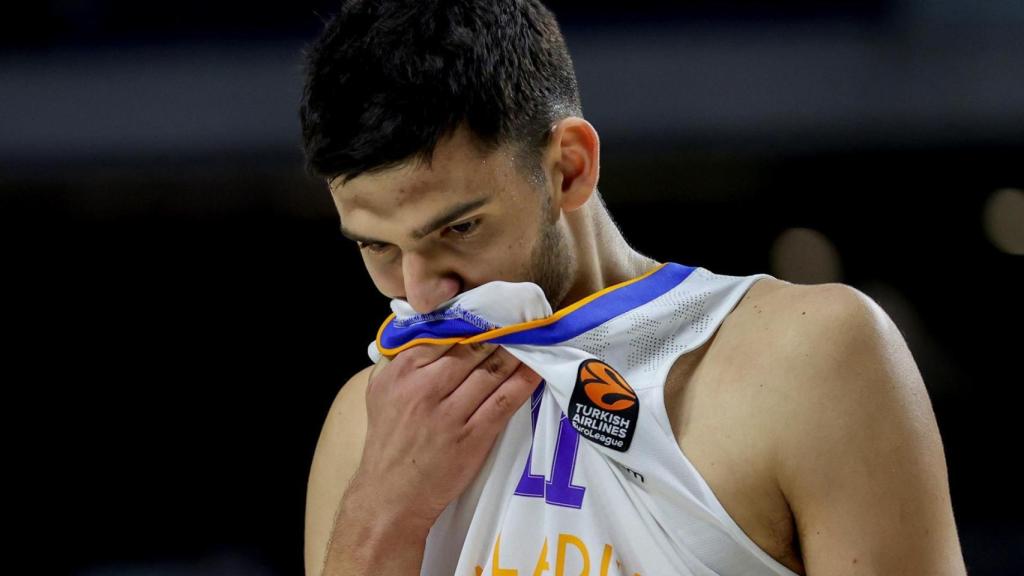 Tristan Vukcevic, en un partido del Real Madrid de Baloncesto en la Euroliga 2021/2022