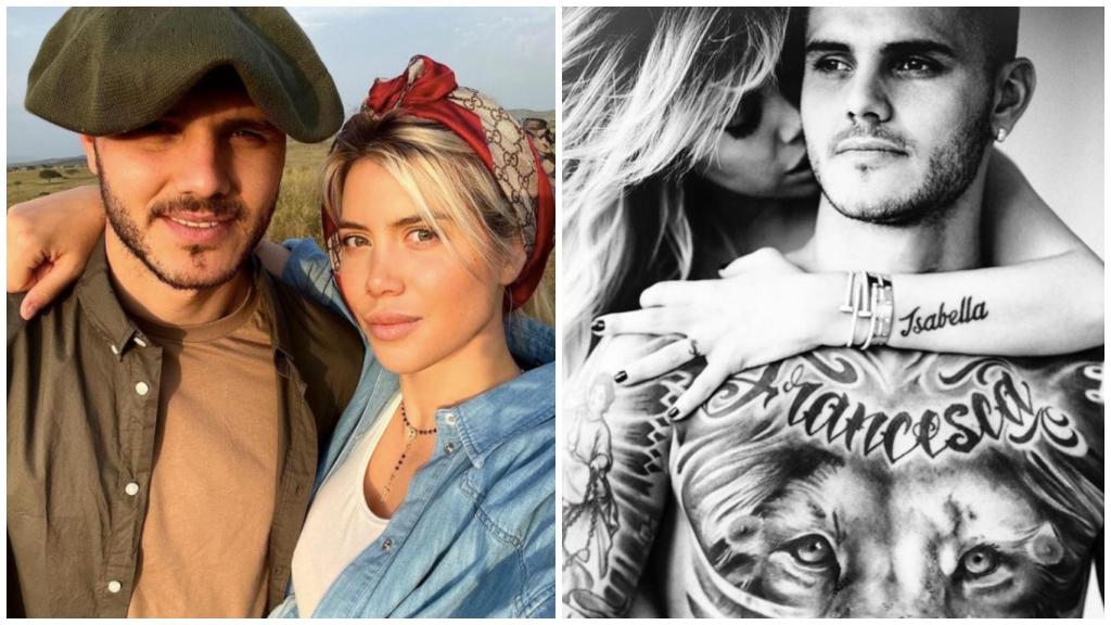 Collage de Mauro Icardi y Wanda Nara