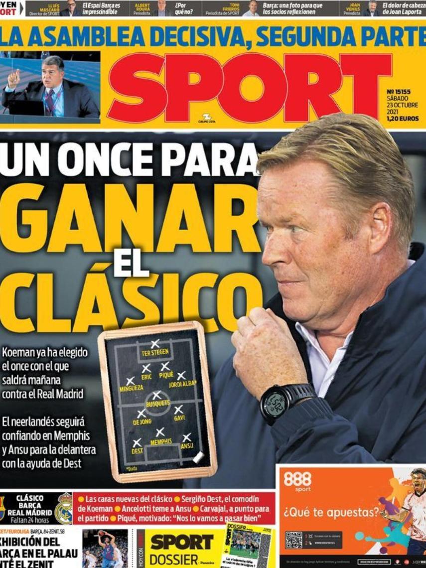 La portada del diario SPORT (23/10/2021)