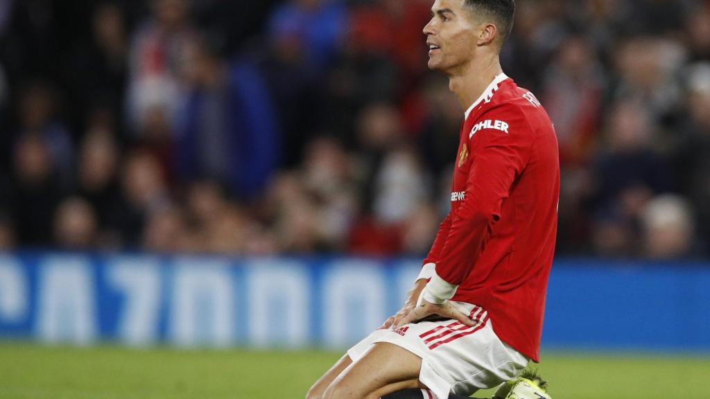 Cristiano Ronaldo, en un partido del Manchester United de la temporada 2021/2022
