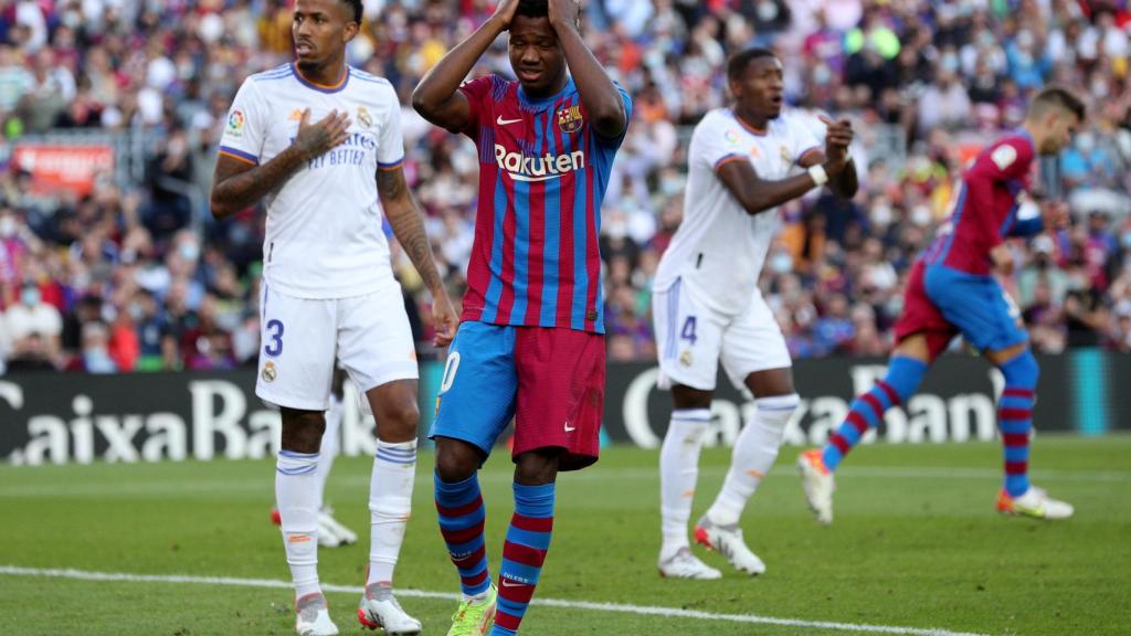 Ansu Fati se lamenta tras una ocasión fallada