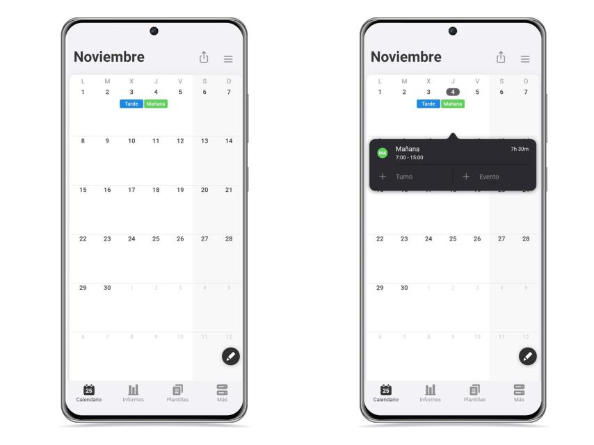 Turnos en el calendario