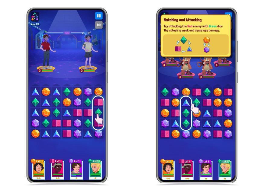 Stranger Things Puzzle Tales tipos de ataque