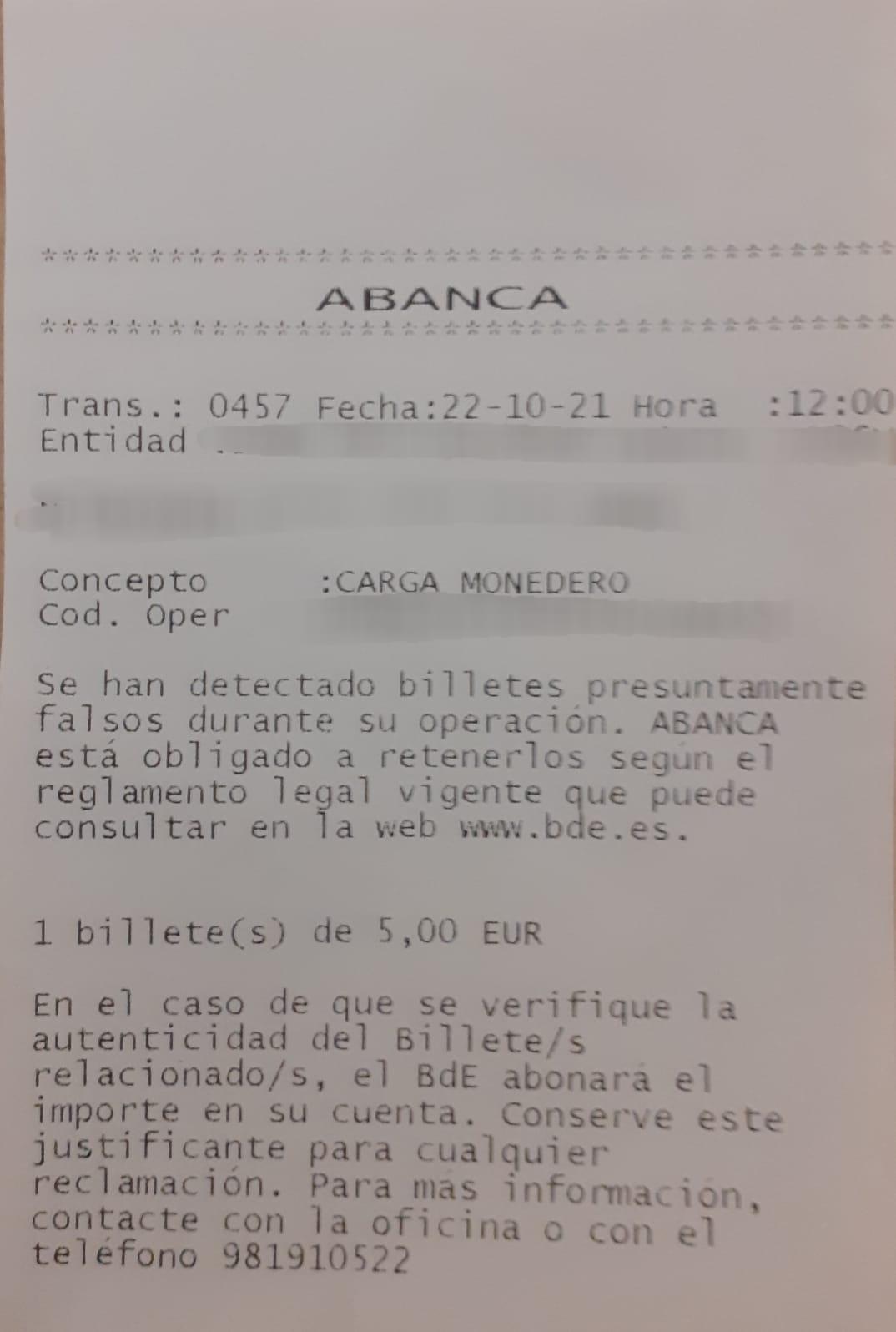 Comprobante operación.