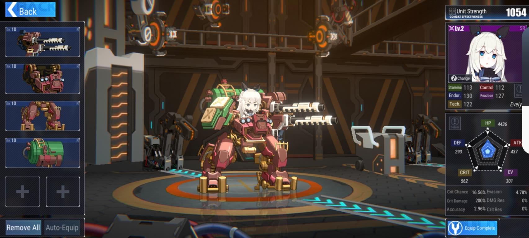 Final Gear equipación