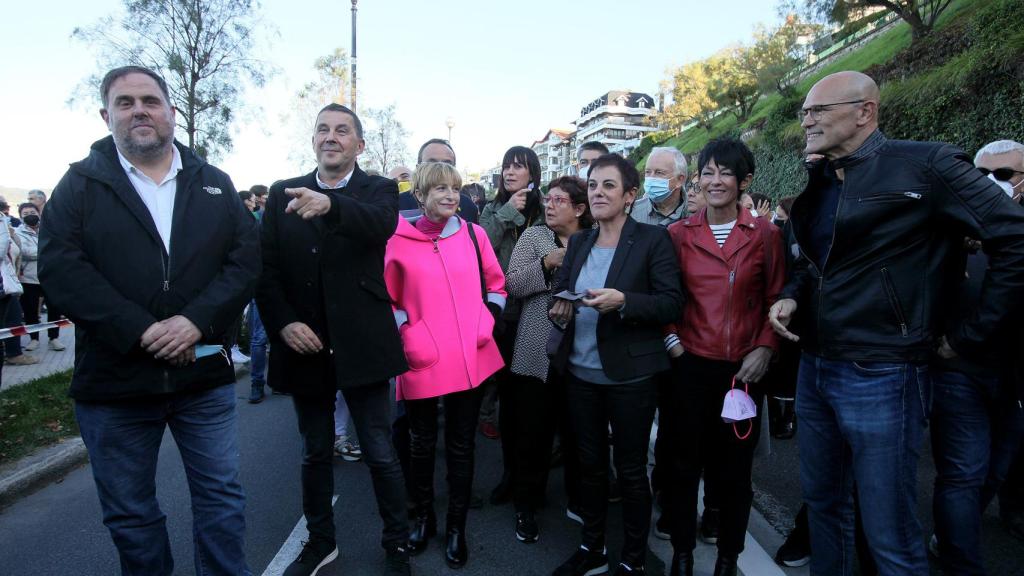 Carme Forcadell en la marcha contra la política penitenciaria que se aplica a los presos de ETA.