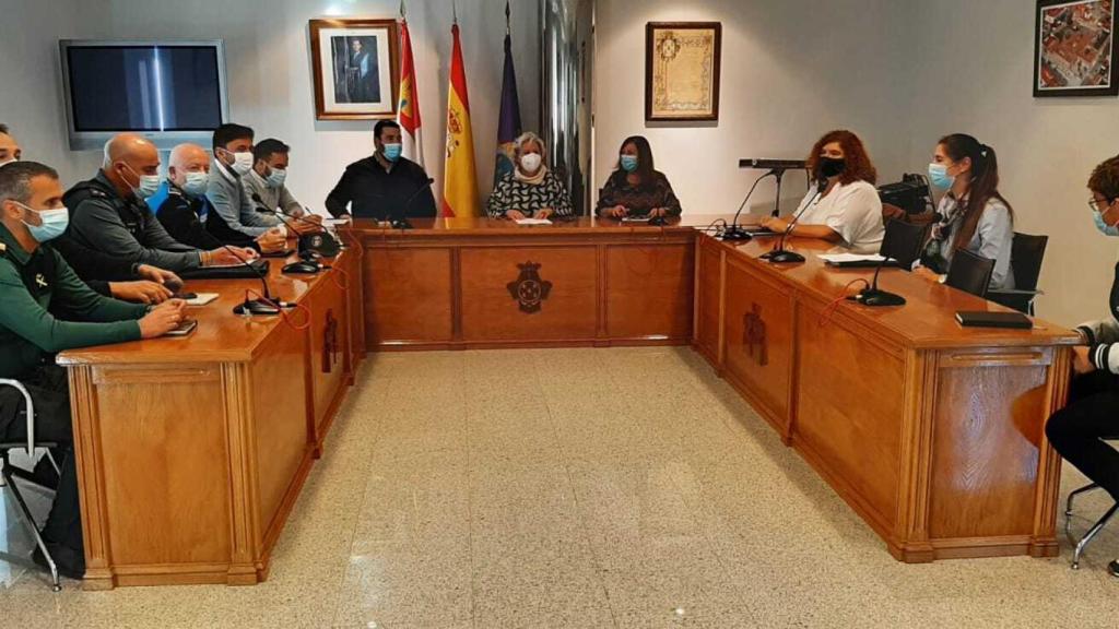 Un momento de la reunión de la Junta Local de Seguridad de Peñaranda de Bracamonte