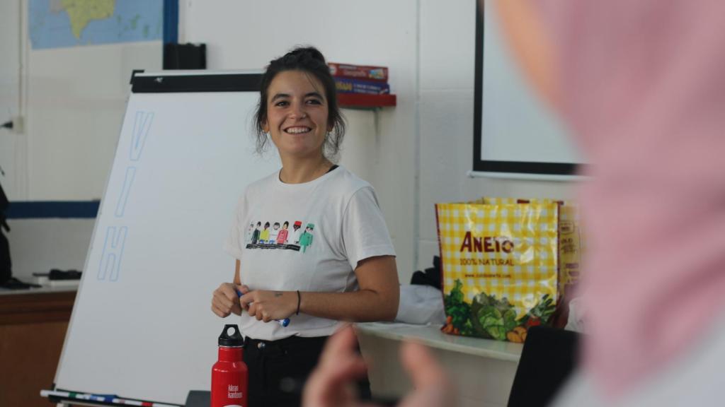 Cristina Arcas, enfermera y antropóloga, en un taller de prevención de salud de SEC.