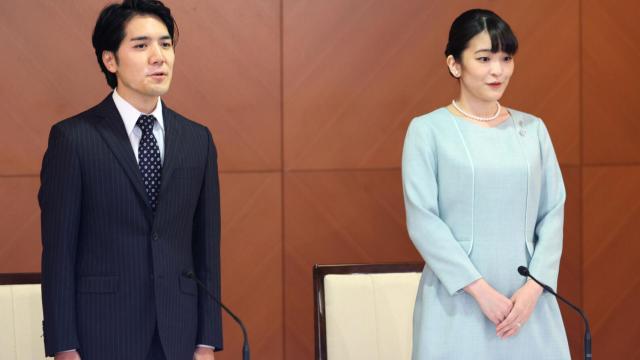 Mako y su marido, este martes.