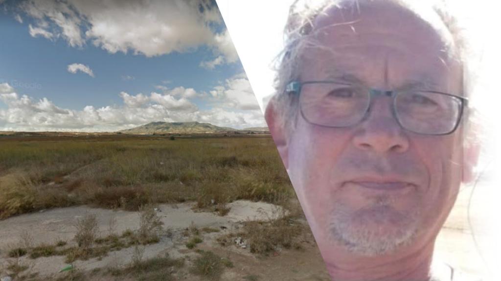 David Jackson Pope en la imagen usada para su búsqueda y, a la izquierda, el lugar aproximado donde se encontró su cuerpo.