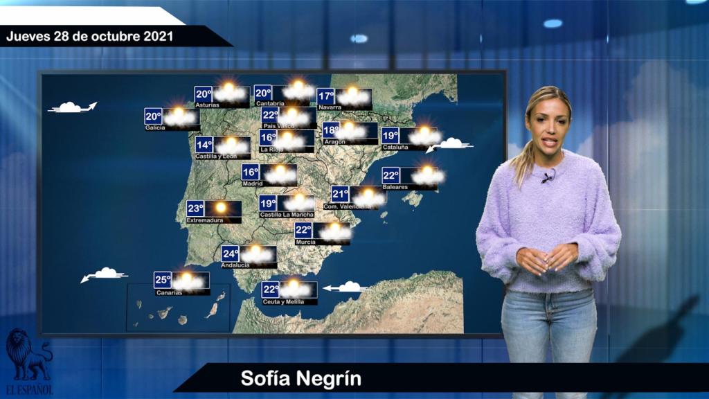 El tiempo del jueves 28 de octubre.