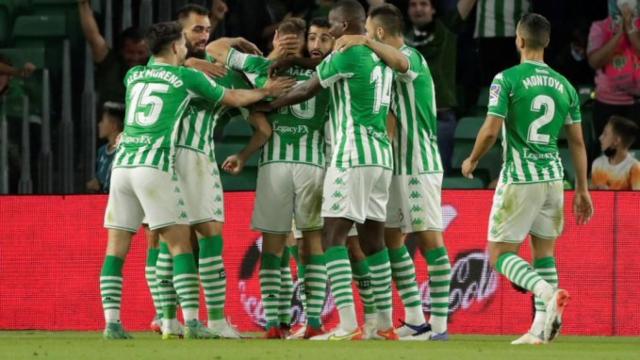 El Betis celebrando un gol