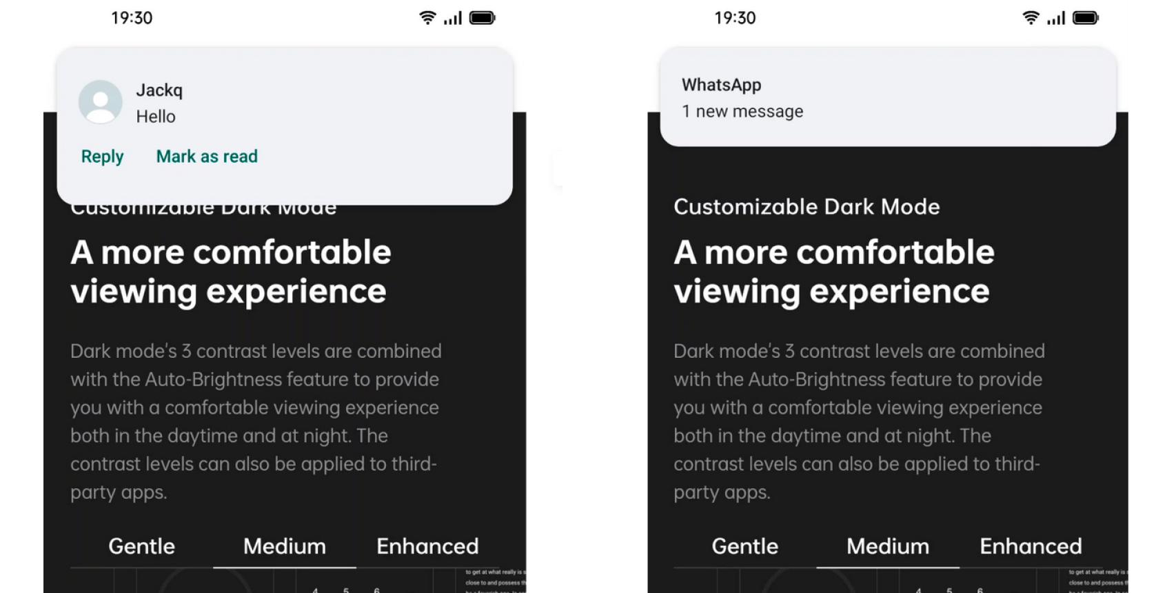 Notificaciones normales / Notificaciones ocultas