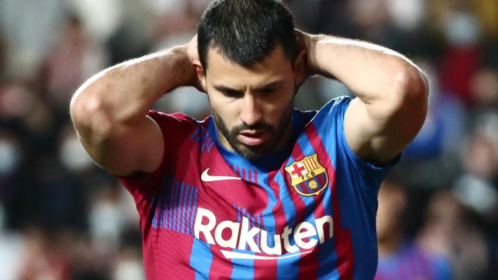 El 'Kun' Agüero, en un partido del Barcelona de la temporada 2021/2022