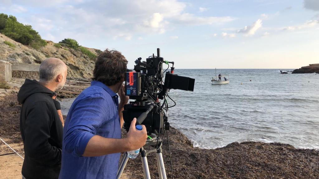 Fotografía del rodaje de 'El secreto de Ibosim'  en Ibiza.