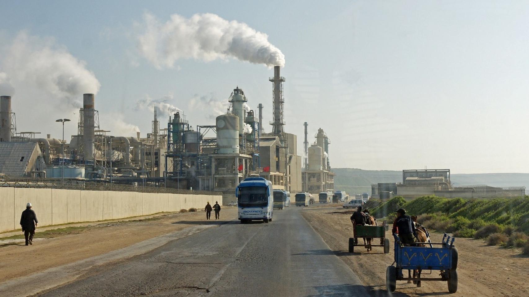 Una fábrica, en Marruecos.