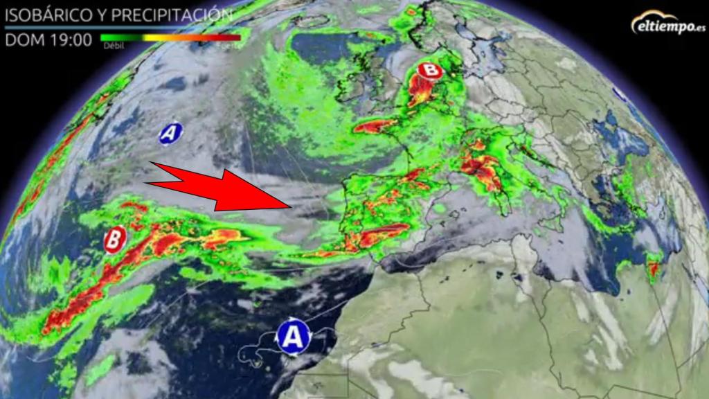 Simulación del río atmosférico. Eltiempo.es.
