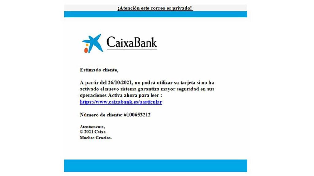 Correo en cuestión.