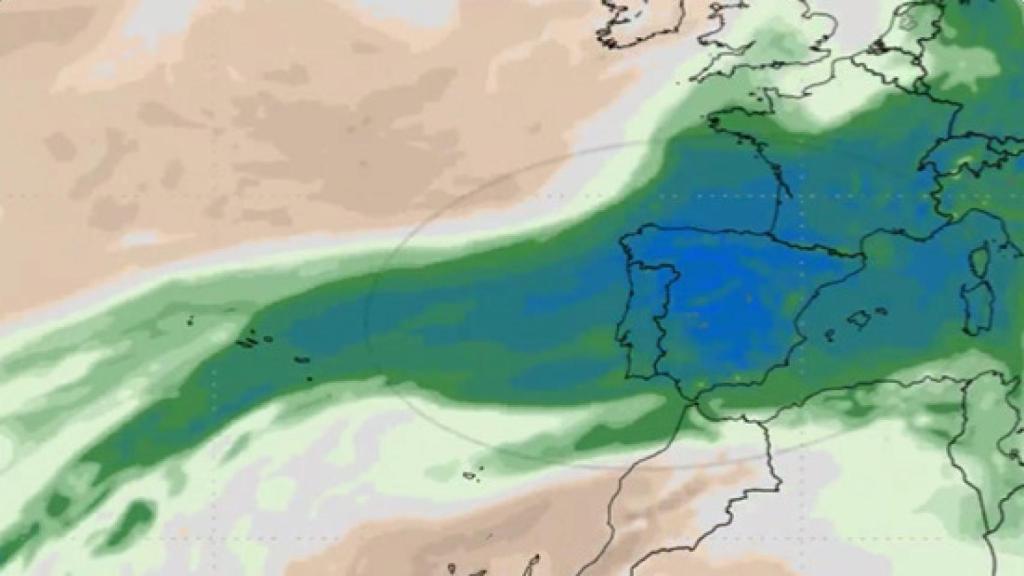 La masa de humedad tropical que se situará sobre la península.