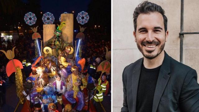 Javier Castillo y la cabalgata de reyes de Málaga.