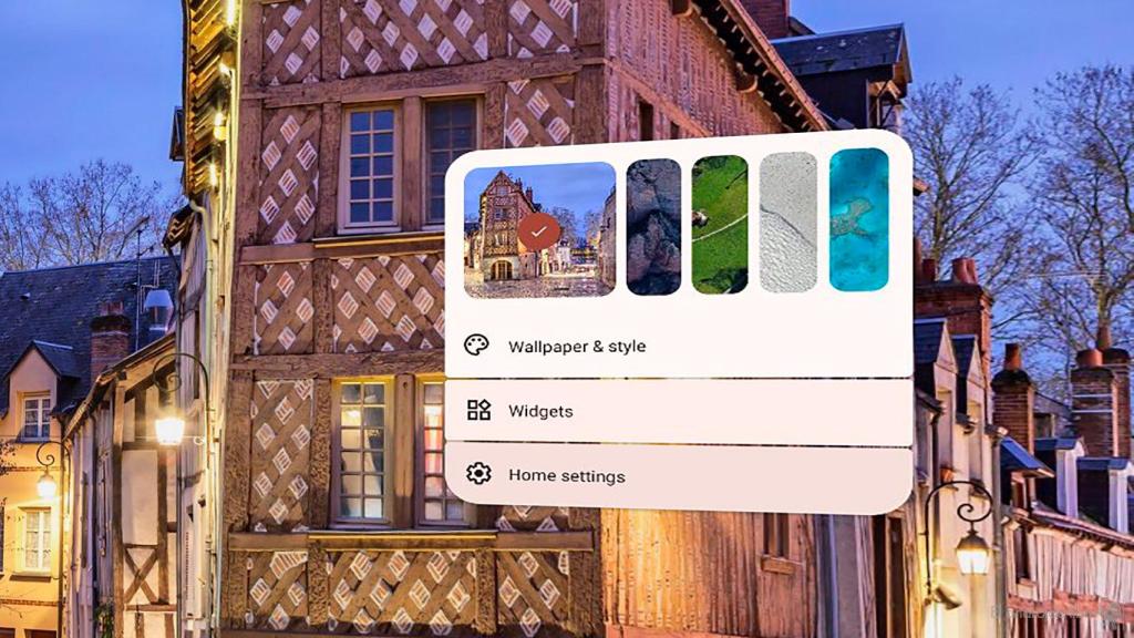 Así es el selector de wallpapers en Android12L desde el menú contextual