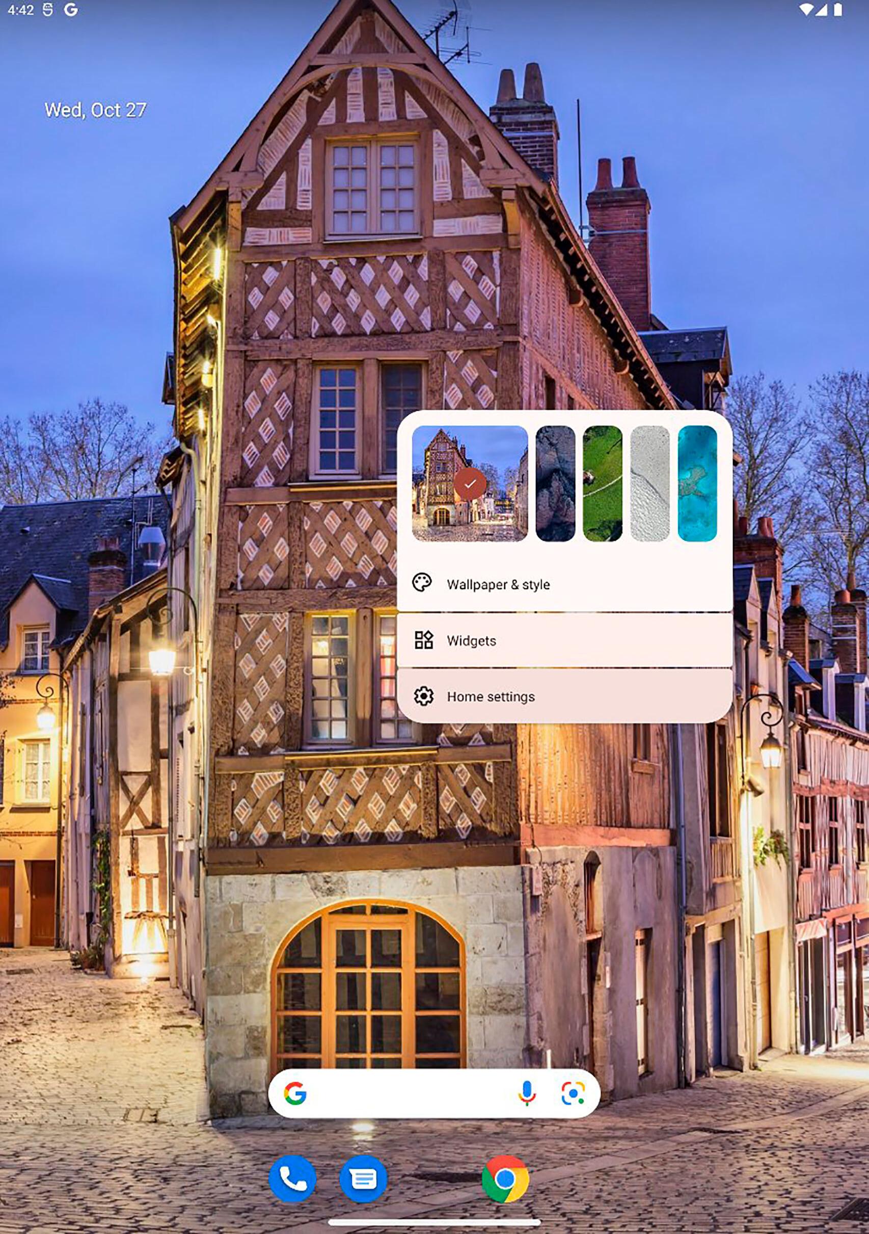 Así se ve el menú contextual para cambiar wallpaper