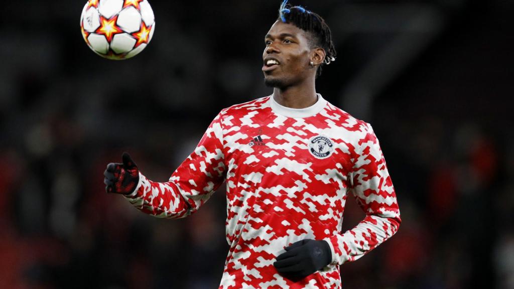 Paul Pogba durante un calentamiento antes de un partido con el Manchester United