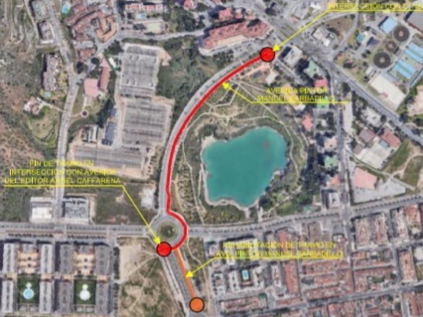 Imagen del itinerario de la nueva vía ciclista.